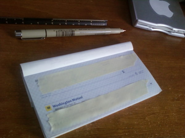 Creation of Check Book: Step 1